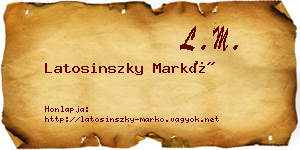 Latosinszky Markó névjegykártya